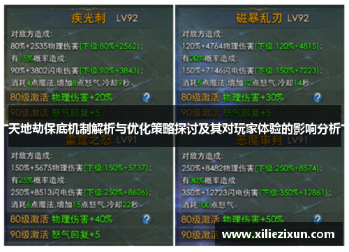 天地劫保底机制解析与优化策略探讨及其对玩家体验的影响分析 天地劫保底机制解析与优化策略探讨及其对玩家体验的影响分析